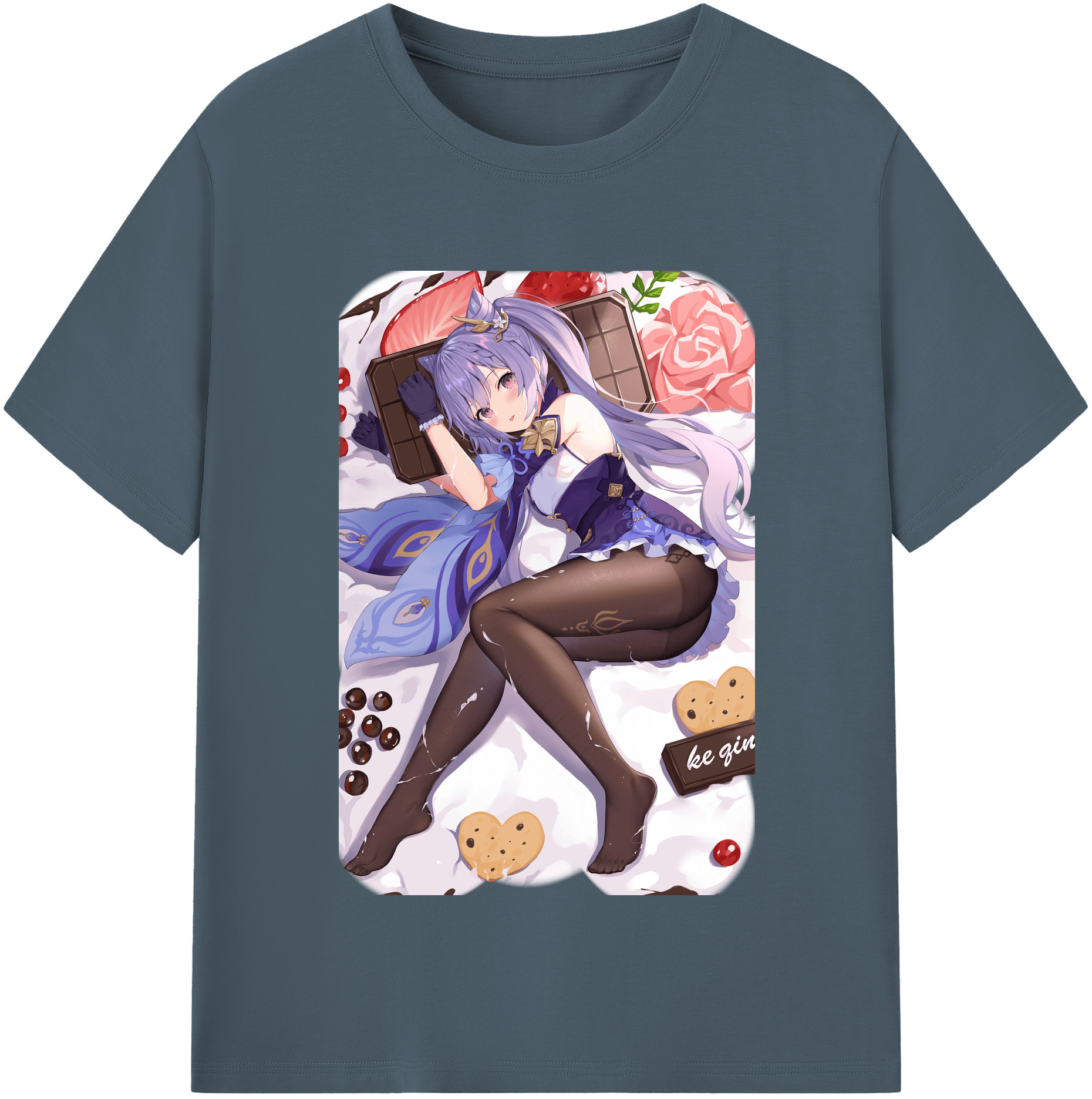 げんし神 刻晴 こくせい genshin Kokusei 綿100％半袖Tシャツ（フロントプリント）